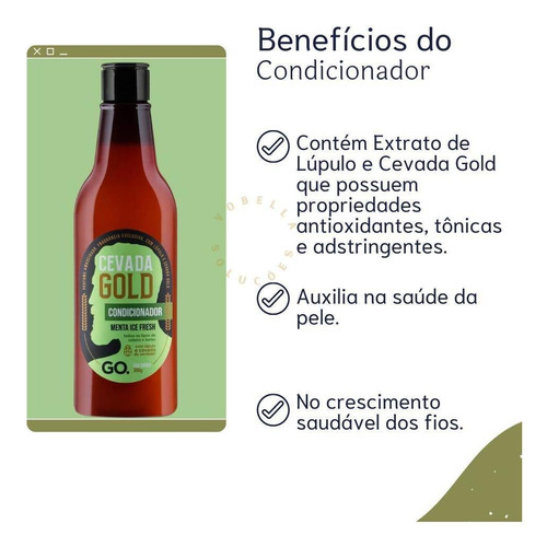 Condicionador Cabelo E Barba Men Cevada Menta Refresca Go