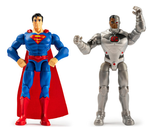 Dc Comics, Superman Y Cyborg - Figura De Accion De 4 Pulgada