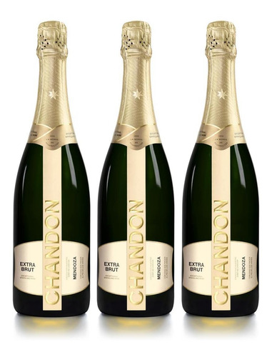 Chandon Extra Brut 750 Champagne Pack 3 Unidades