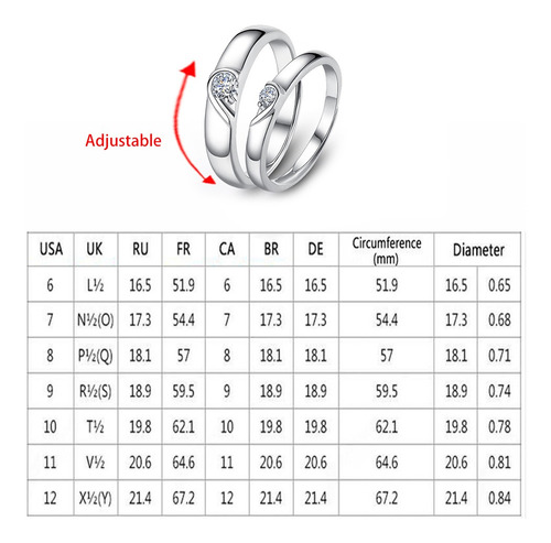 Anillos De Promesa De Corazón Para Parejas I Love You Compro