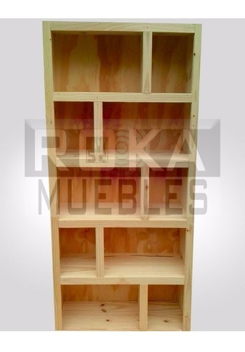 Imagen 1 de 3 de Biblioteca Asia Irregular Pino 100x25x180 Roka