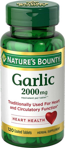  Natures Bounty Ajo 2000mg Salud Cardiovascular 120 Tabs