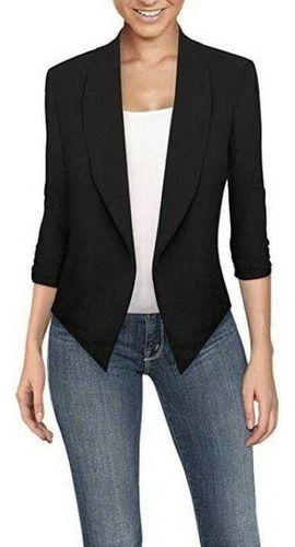 Abrigo Blazer Puro De Negocios Para Mujer, Manga Larga Abier