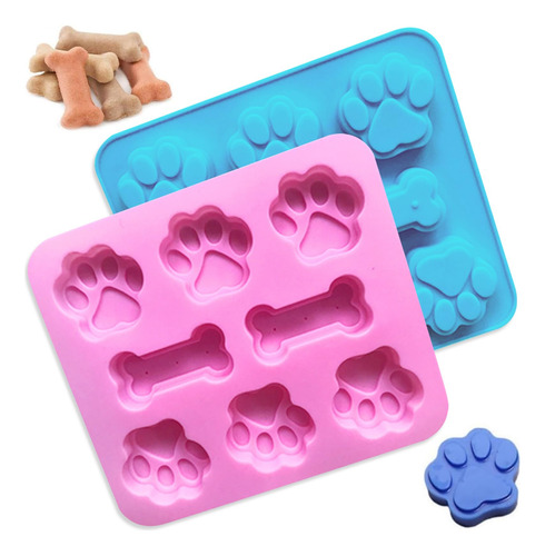 2 Moldes De Silicona, Antiadherentes, Para Cachorros, Patas