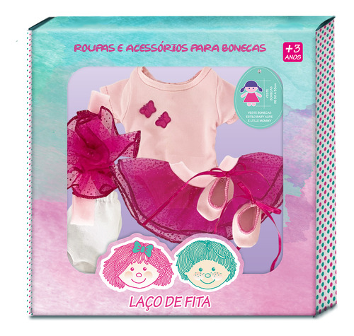 Kit Roupa De Boneca Baby Alive Bailarina Ballet Laço De Fita