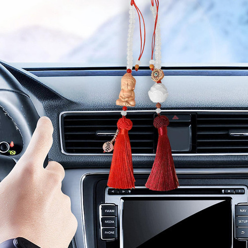 Accesorios Colgantes Para Espejo De Coche, Adorno Rojo