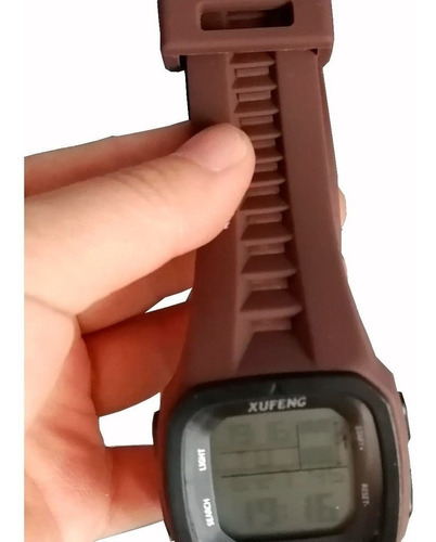 Relógio Digital Esportivo A Prova D' Água Pulseira Silicone Cor da correia Marrom
