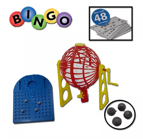 Bingo Infantil Jogo Brinquedo Globo 48 Cartelas 90 Bolinhas - SOOFISTIK