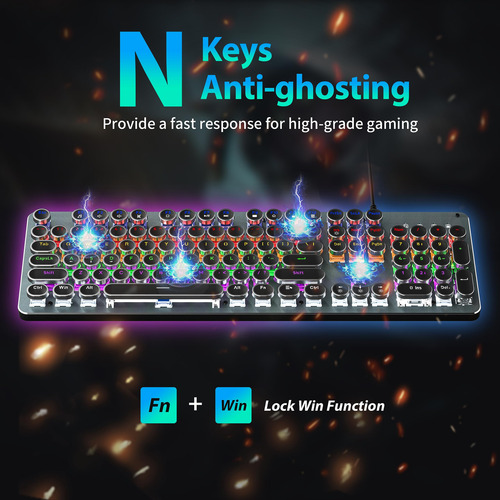 Conjunto De Teclado E Mouse Typewriter Mechanical Gaming Tai
