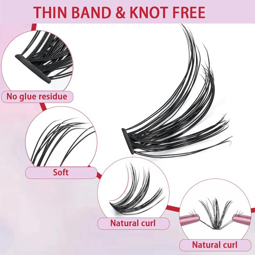 Kit De Extensión De Pestañas, Mezcla 30d 40d Con Unión Y