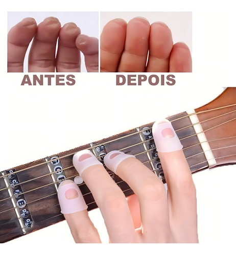 Protector de dedos para tocar guitarra, guitarra y ukelele, color azul marino, talla G