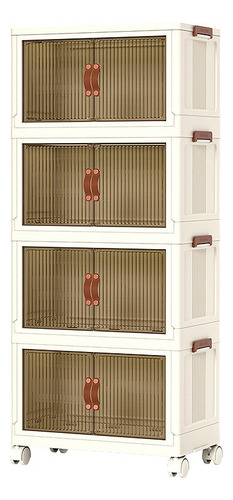 4 Nivel Cajonera O Estante Plegable Multicapa Con Ruedas