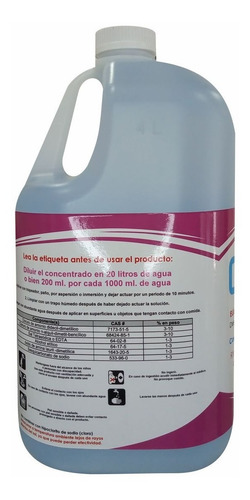 Desinfectante Multiusos A Base De Cuaternario De Amonio 20 L