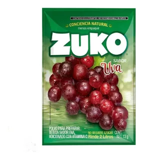 Zuko Polvo Para Preparar Bebida Sabor Uva De 13 G Rinde 2 Lt