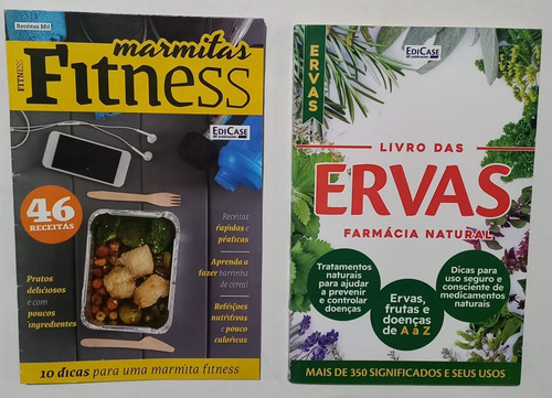 Livro Das Ervas Farmácia Natural E Livro Marmitas Fitness