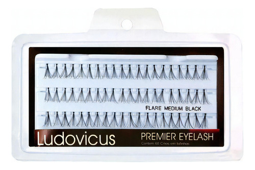 Cílios Tufinho Ludovicus Premier Eyelash Flare Medium Black