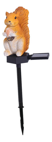 Estatua De Animal Con Luces Led, Ardilla11x11x33,5cm