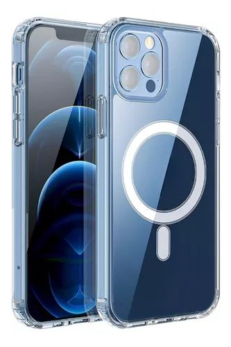 Funda transparente 3 en 1 para iPhone 13 con marco azul de gel - ✓