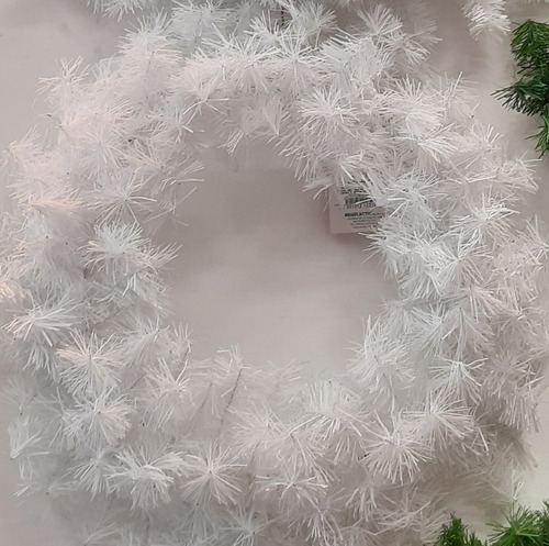 Corona Blanca Pino Monarca De Lujo Aro Doble 60 Cm Diametro