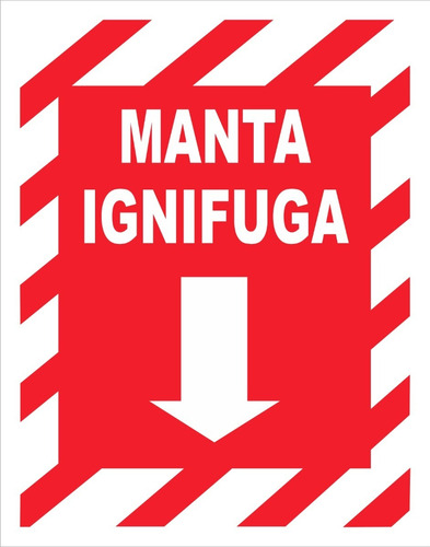 Cartel Linea De Incendio Manta Ignifuga 22x28 Cm