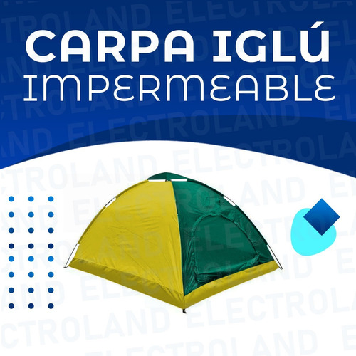 Imagen 2 de 10 de Carpa Igloo 4 Personas Armado Automatico 2x2 Iglu Impermeabl