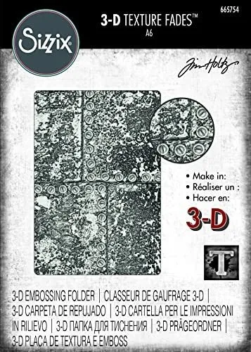 Carpeta De Estampado Sizzix Sizzx En 3d Con Textura Destiñid
