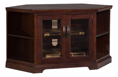 Leick Furniture 81287 - Soporte Esquinero De Vidrio Bronce C