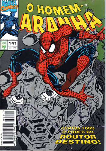 O Homem-aranha N° 141 - 84 Páginas Em Português - Editora Abril - Formato 13,5 X 19 - Capa Mole - 1995 - Bonellihq Cx03 Abr24