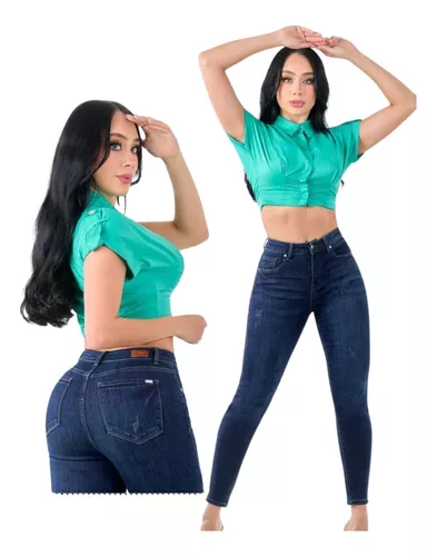 Pantalon Mezclilla Stretch Dama Ajustable Jeans Mujer Kosch