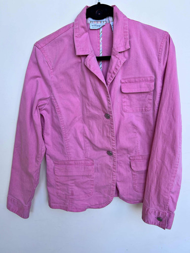 Chaqueta Tipo Blazer De Jeans Color Rosa