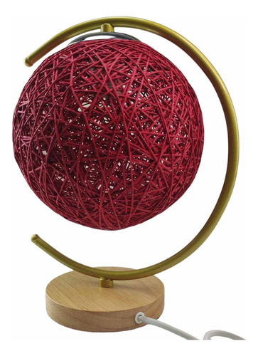 Luminaria Abajur Lua Cupula Bola Barbante Rustica Enfeite