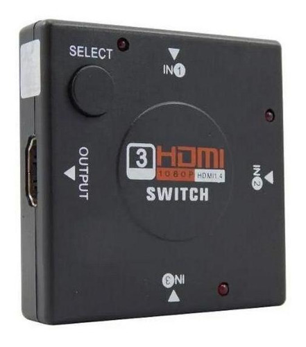Hub Switch Hdmi 3 Portas Xcell Preto - Xc-hub-hdmi