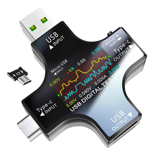 Tester Usb Multi Funcional 2 En 1 Tipo C, Multímetro Digital