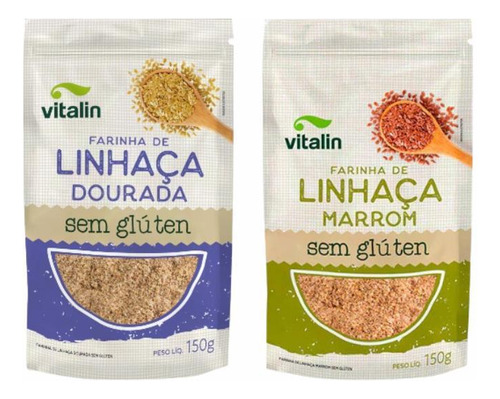 Kit 2 Farinhas De Linhaça Vitalin: Dourada, Marrom