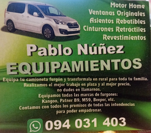 Equipamiento Para Peugeot K9 Berlingo Kangoo Hyunda Sprinter