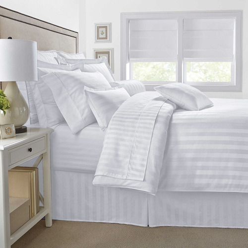 Set Duvet Blanco + Juego Sábanas Semidoble Blanco 7 Piezas