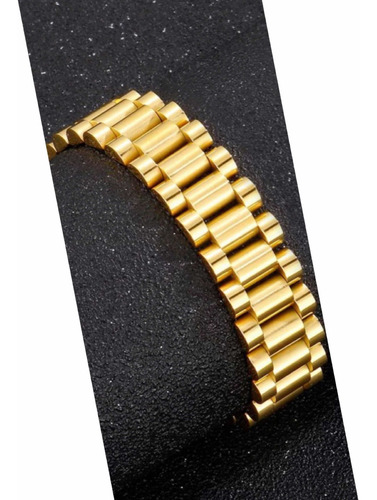 Pulsera Esclava Acero Inoxidable Oro Laminado18k Rolex 1.5cm