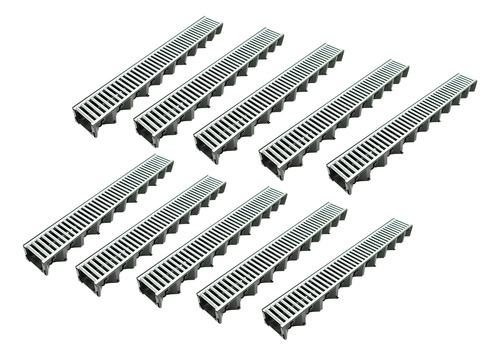 Rejilla Galvanizada + Canal Hexaline Plástico Aco 10mt