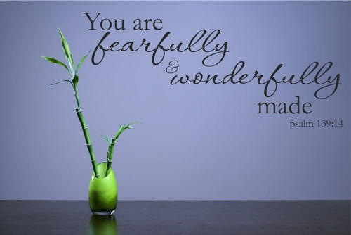 Adhesivo Para Pared Texto Ingl  You Are Fearfully And Made