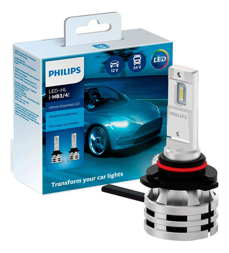 Kit Led Philips Ultinon Hb3/hb4 Auto 6500 K Alta Calidad