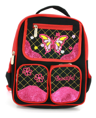 Imagen 3 de 3 de Mochila Infantil Con 3 Bolsillos Frontales Y 2 Bolsillos Lat