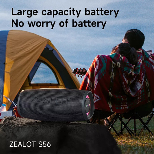 - Bocina Bluetooth Portátil Zealot S56 40w Ip67 Batería