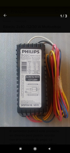 Balasto Electrónico 2x40w 2x32w Philips