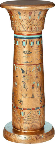 Diseño Toscano Pedestal Dorado De Los Reyes Egipcios
