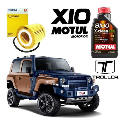 Kit Troca Óleo Troller T4 3.2 8100 5w30 X-clean Efe Ox1032d 