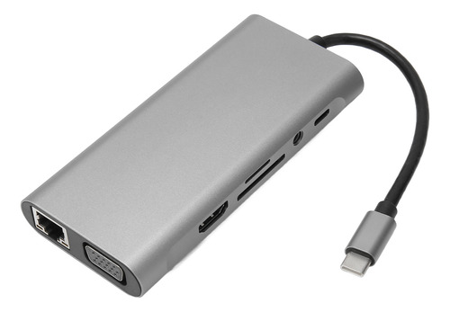 Hub Usb C 11 En 1, Interfaz Multimedia Hd, Vga Pd, 5 Gbps