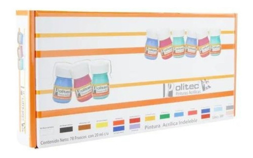 Pintura Acrílica Politec 20 Ml Set 78 Piezas