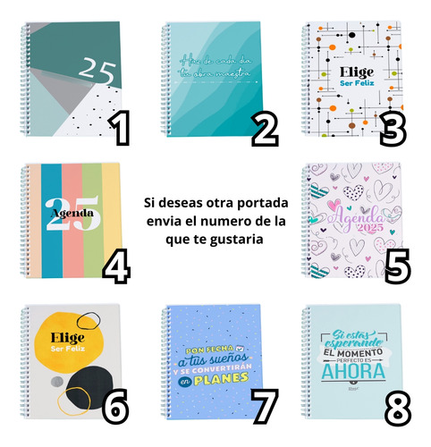Agenda Semanal 2025 Pasta Dura Con Arillo Mod. Green 2025