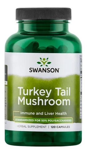 Turkey Tail (hongo Cola De Pavo), Swanson 120 Caps. Sabor Natural