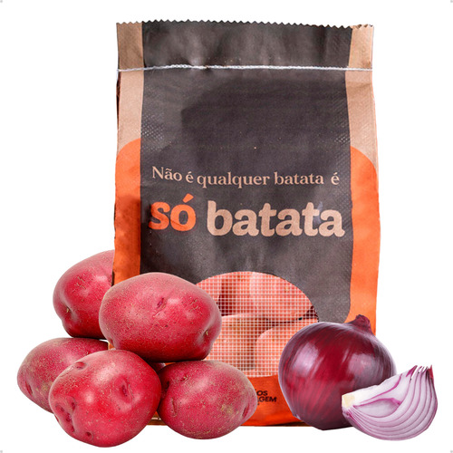 Kit Cebola Roxa 3kg E Batata Asterix Premium 3kg Saco
